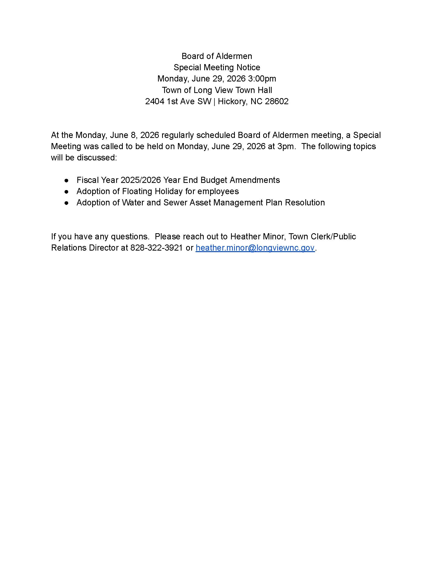 Special Meeting Notice (06.26)
